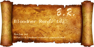 Blondner Renátó névjegykártya